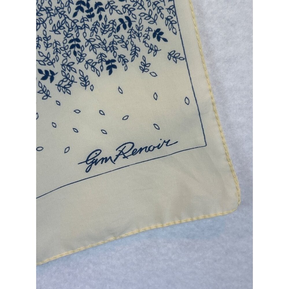 Vintage Jim Renoir Scarf Long Rectangle Ivory Blue Pink Floral 52inx11.25in - Picture 4 of 8